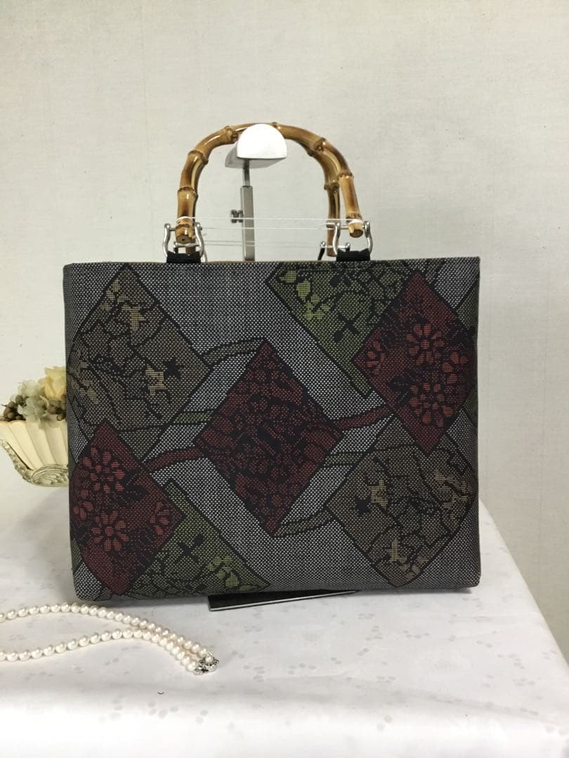 花ぷらら・ハンドメイド・大島紬・大きめ・トートバッグ・165