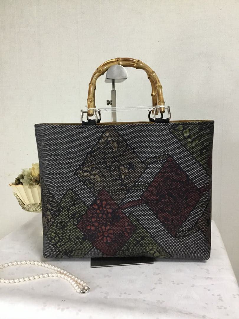 花ぷらら・ハンドメイド・大島紬・大きめ・トートバッグ・165