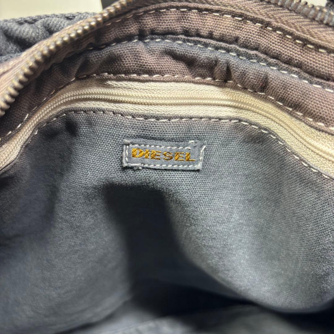 DIESEL y2k アメカジ　インディゴデニム　ハンドバッグ　ウォッシュ加工