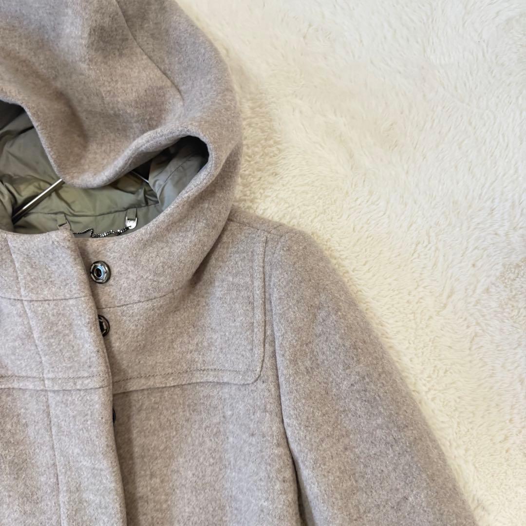 マックスマーラ フーデッドコート 羊毛 アウター 40 グレー イタリア