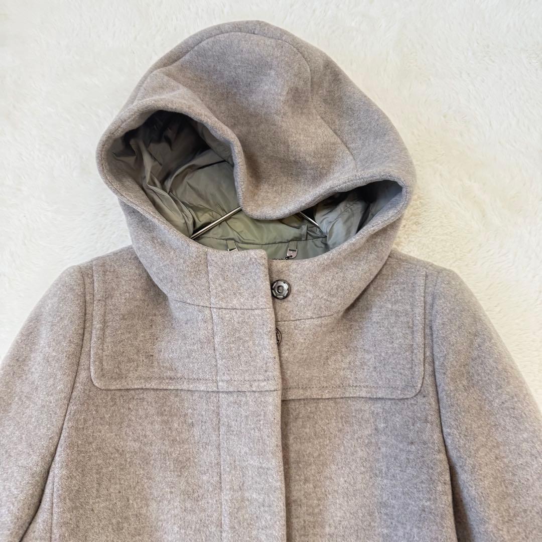 マックスマーラ フーデッドコート 羊毛 アウター 40 グレー イタリア