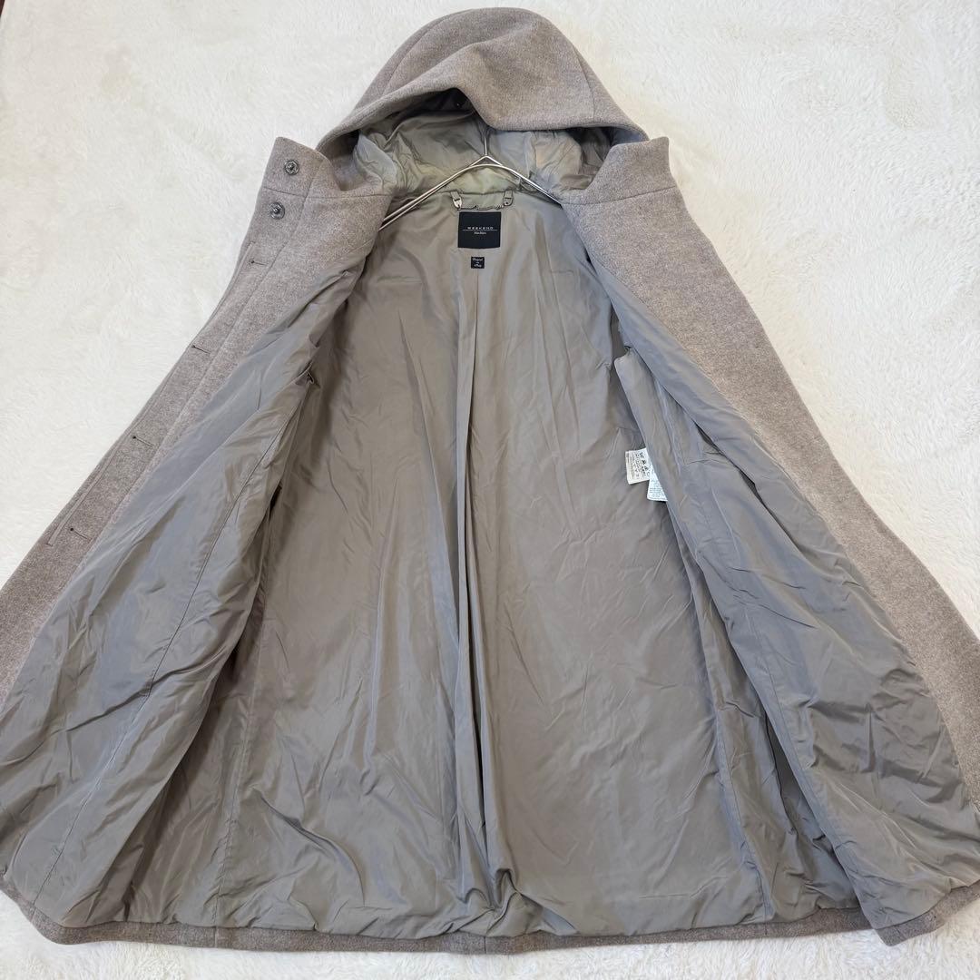 マックスマーラ フーデッドコート 羊毛 アウター 40 グレー イタリア