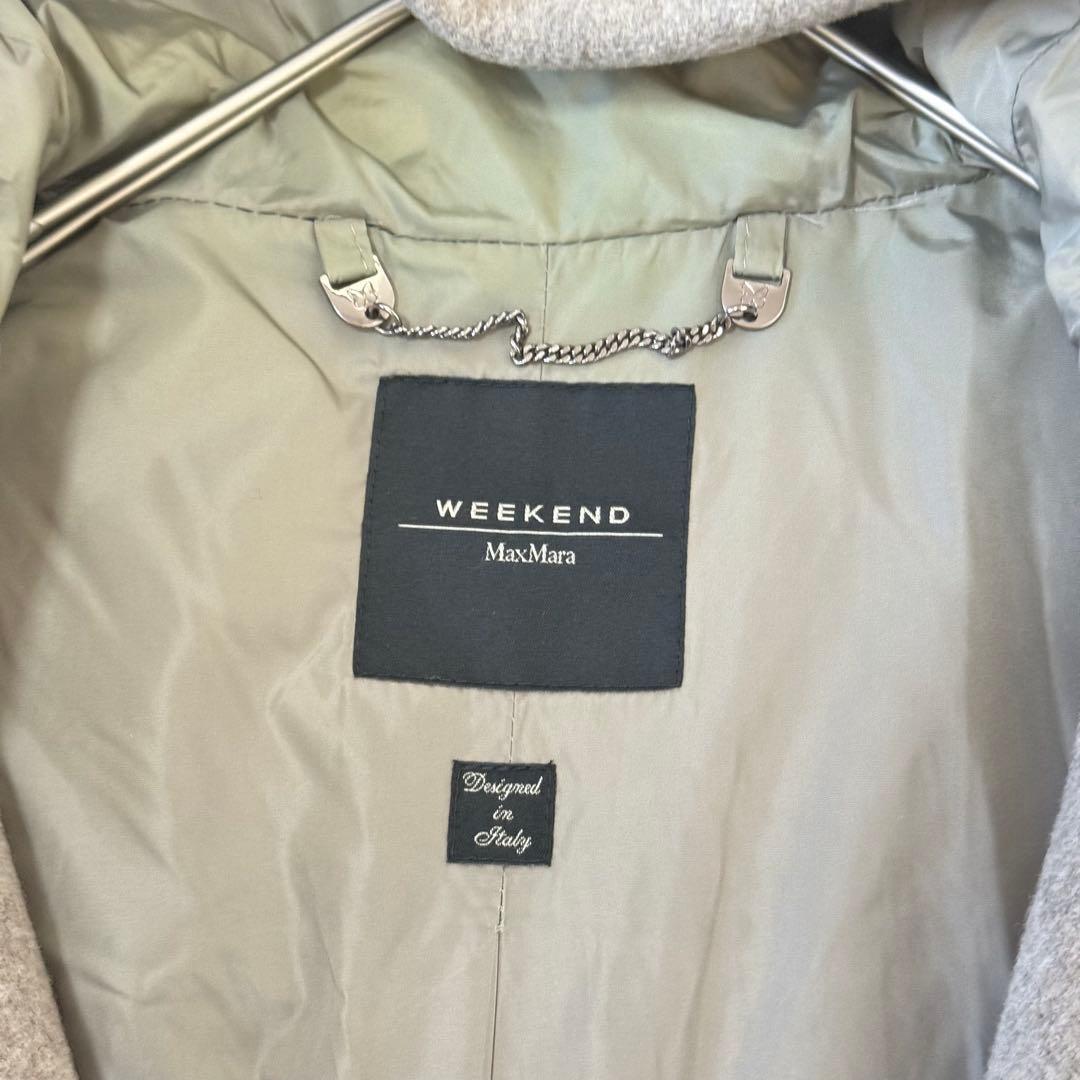 マックスマーラ フーデッドコート 羊毛 アウター 40 グレー イタリア