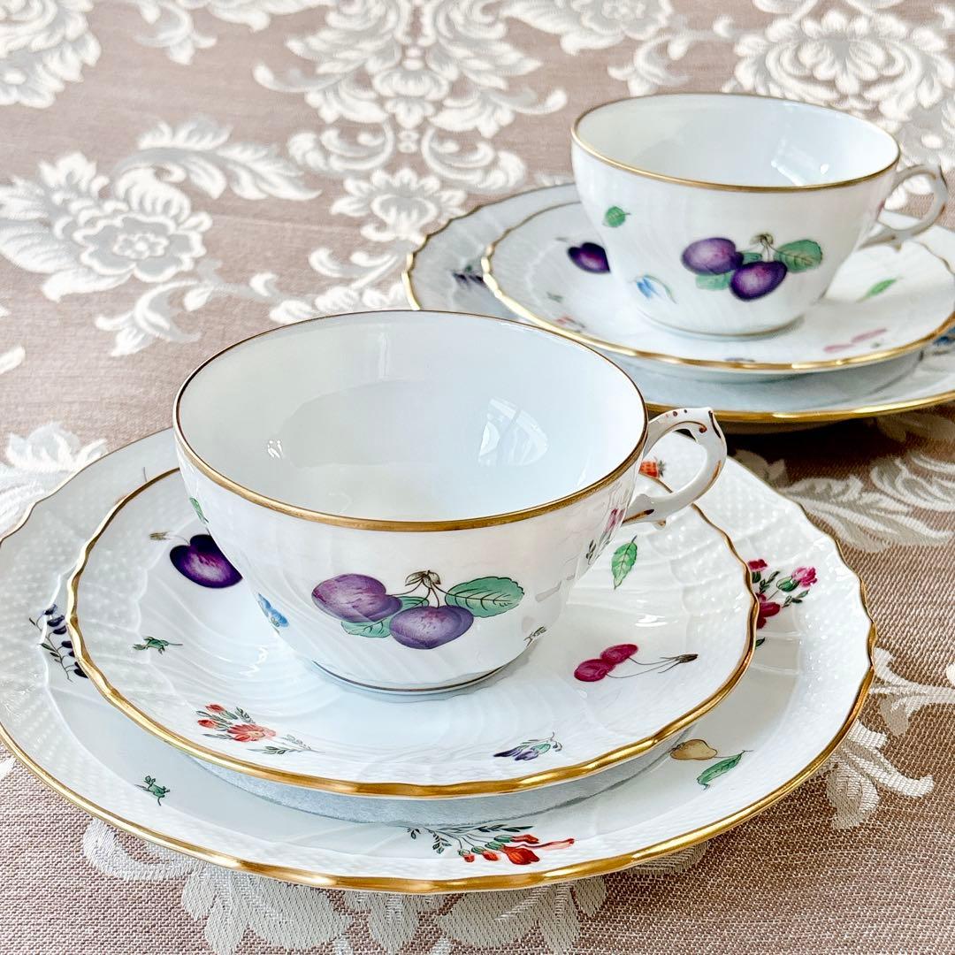 美品❤️ジノリ❤️ペルージャ❤️トリオ２セット　カップ＆ソーサー　デザート皿