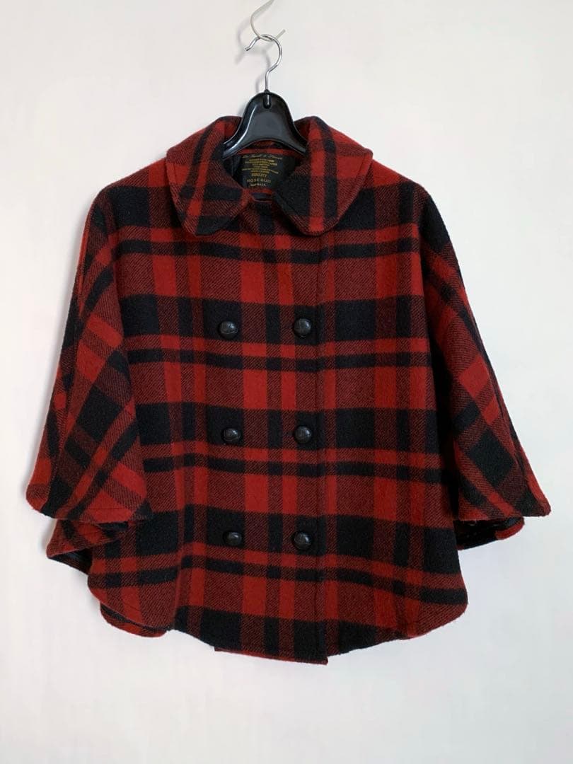 フィデリティ×ローズバッド WOOLRICH生地 ポンチョ/マント2wayコート