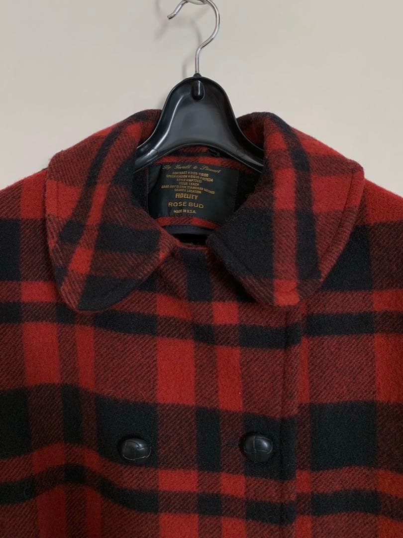 フィデリティ×ローズバッド WOOLRICH生地 ポンチョ/マント2wayコート