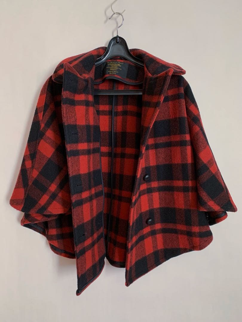 フィデリティ×ローズバッド WOOLRICH生地 ポンチョ/マント2wayコート