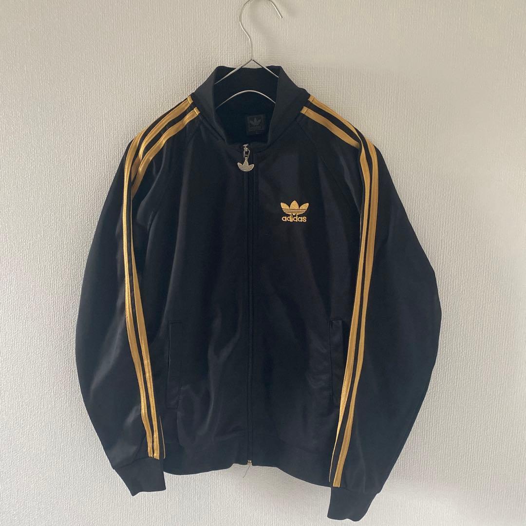90sadidasアディダストラックジャケットブラックL黒ジャージレディース長袖