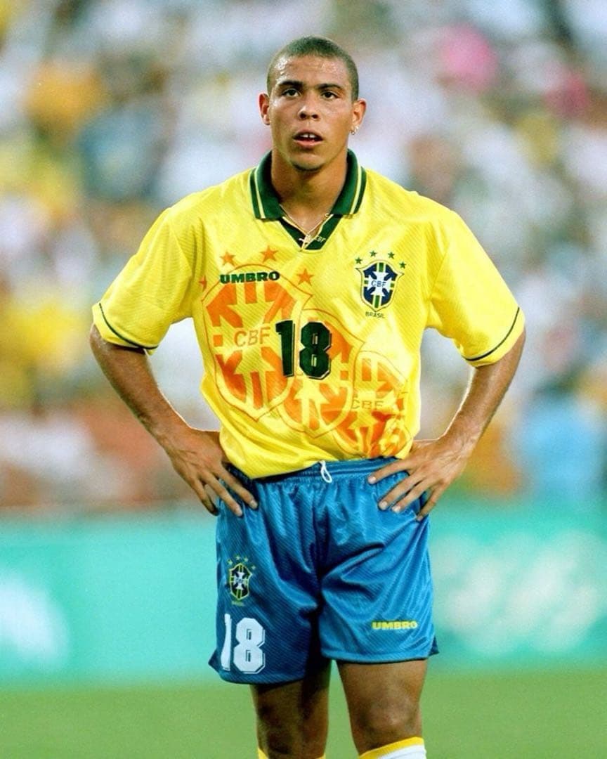 【希少長袖！】ロナウド/ブラジル代表/96年アトランタ五輪/ホームモデル