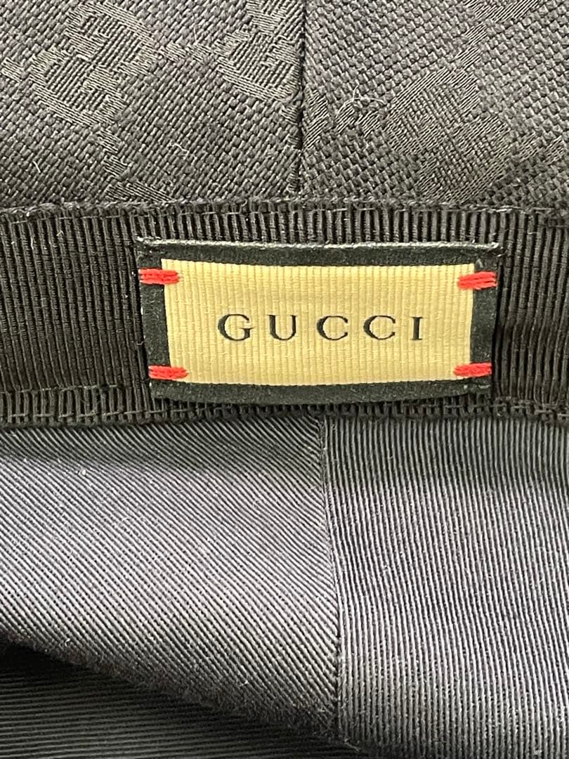 極美品✨ GUCCI 帽子 GGキャンバス バケットハット ブラック グッチ　L