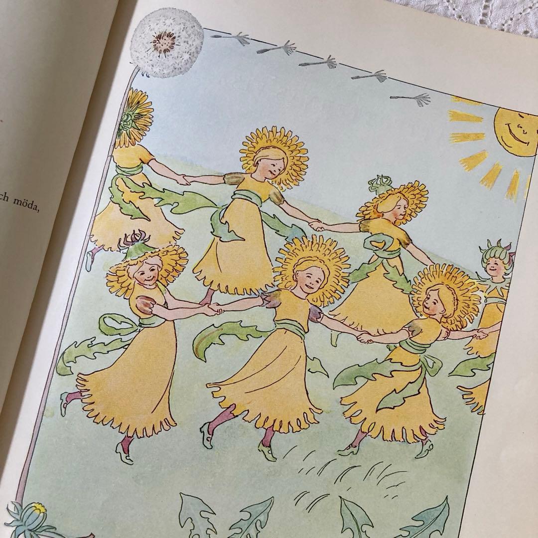 【歳末SALE】L333北欧ヴィンテージ絵本　【超希少】エルサベスコフ　花のうた