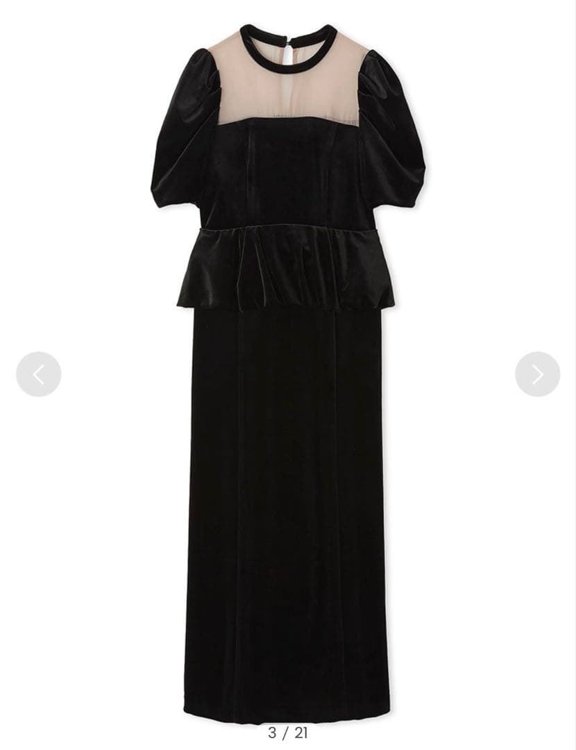 lilybrown ペプラムベロアドレス BLK