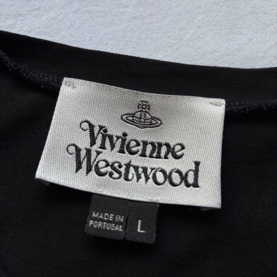 ポルトガル製　ヴィヴィアン・ウエストウッド　刺繍ロゴ　ロングTシャツ　L　黒