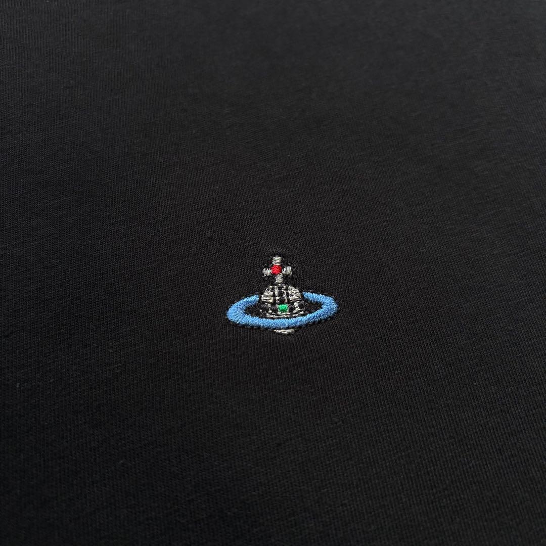 ポルトガル製　ヴィヴィアン・ウエストウッド　刺繍ロゴ　ロングTシャツ　L　黒