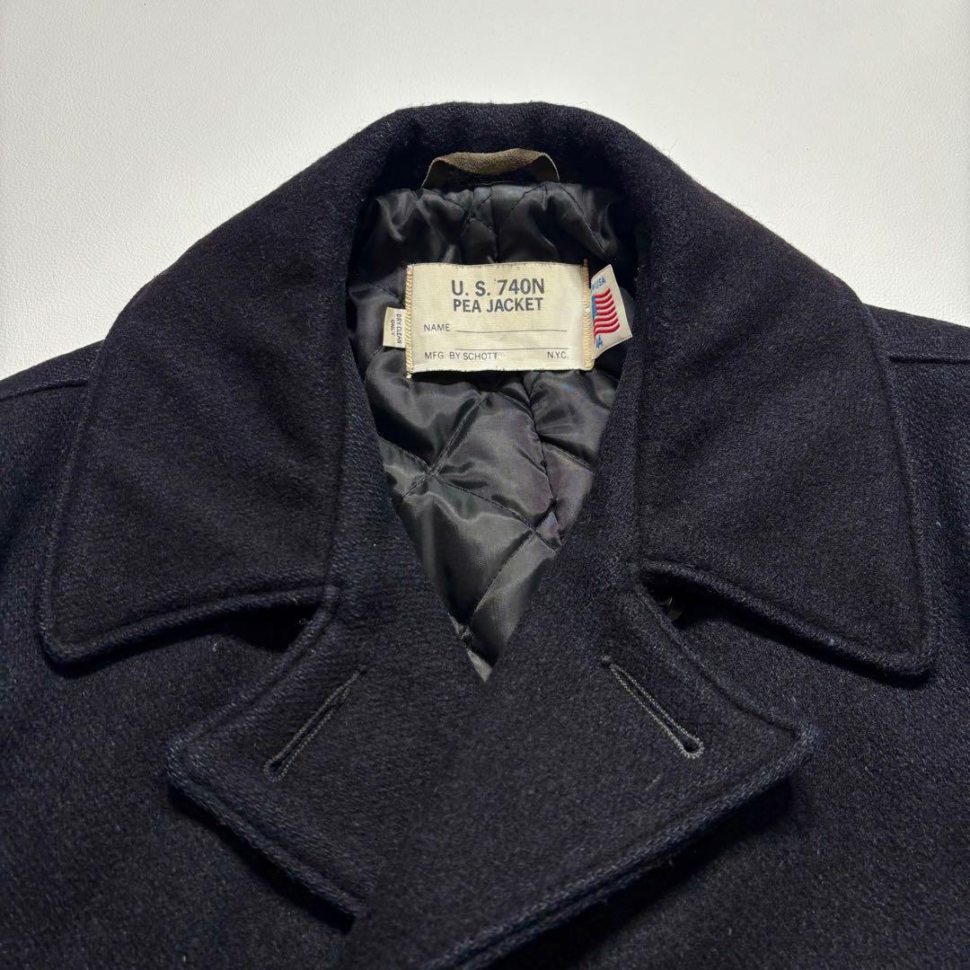 SCHOTT ショット Pコート ネイビー キルティング 44サイズ ウール