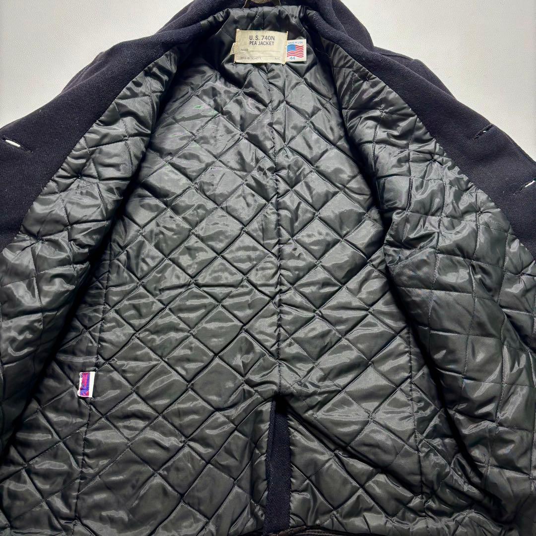SCHOTT ショット Pコート ネイビー キルティング 44サイズ ウール