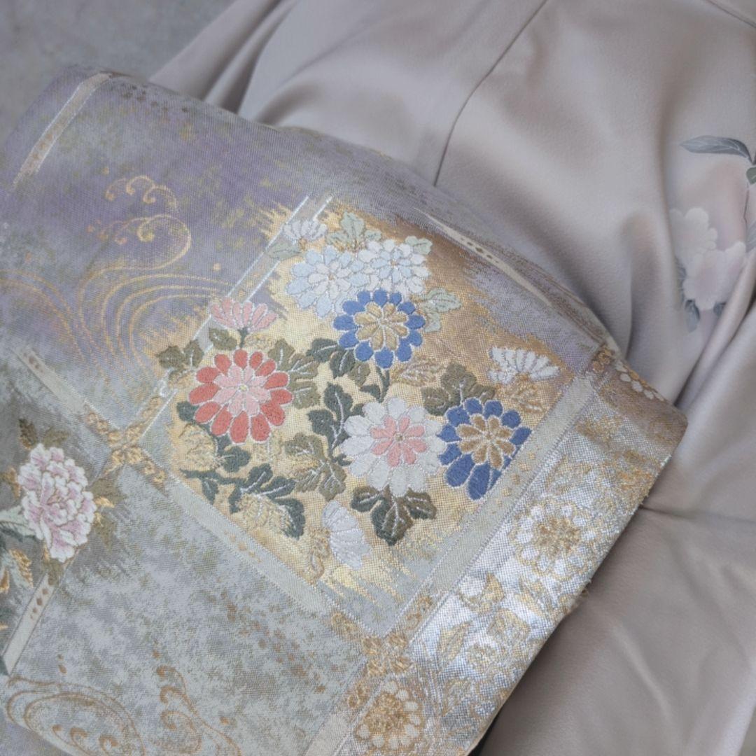 訪問着　フルセット　着物　正絹　トールサイズ　友禅　花車　金彩加工　祝い事　B2