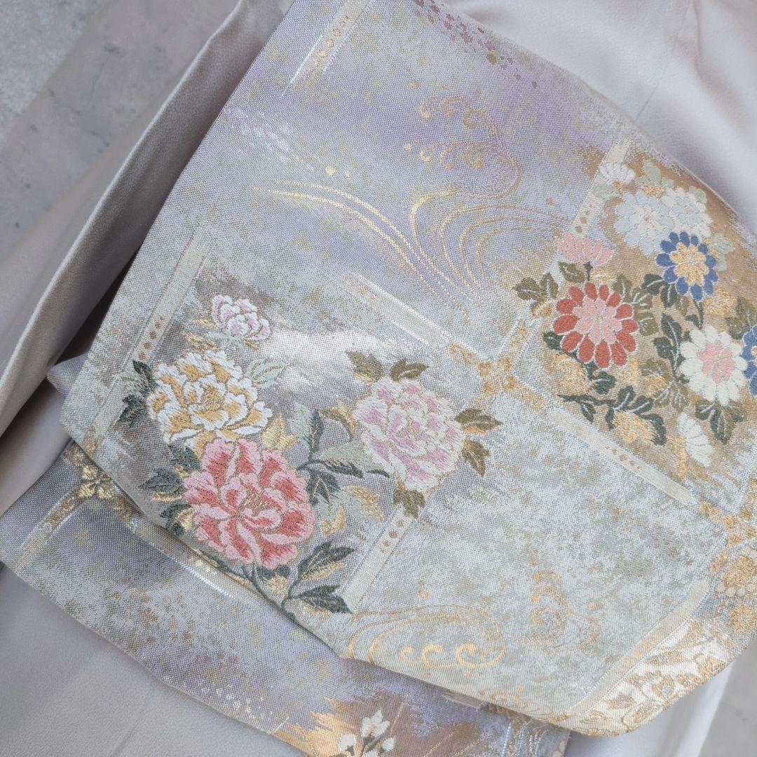 訪問着　フルセット　着物　正絹　トールサイズ　友禅　花車　金彩加工　祝い事　B2