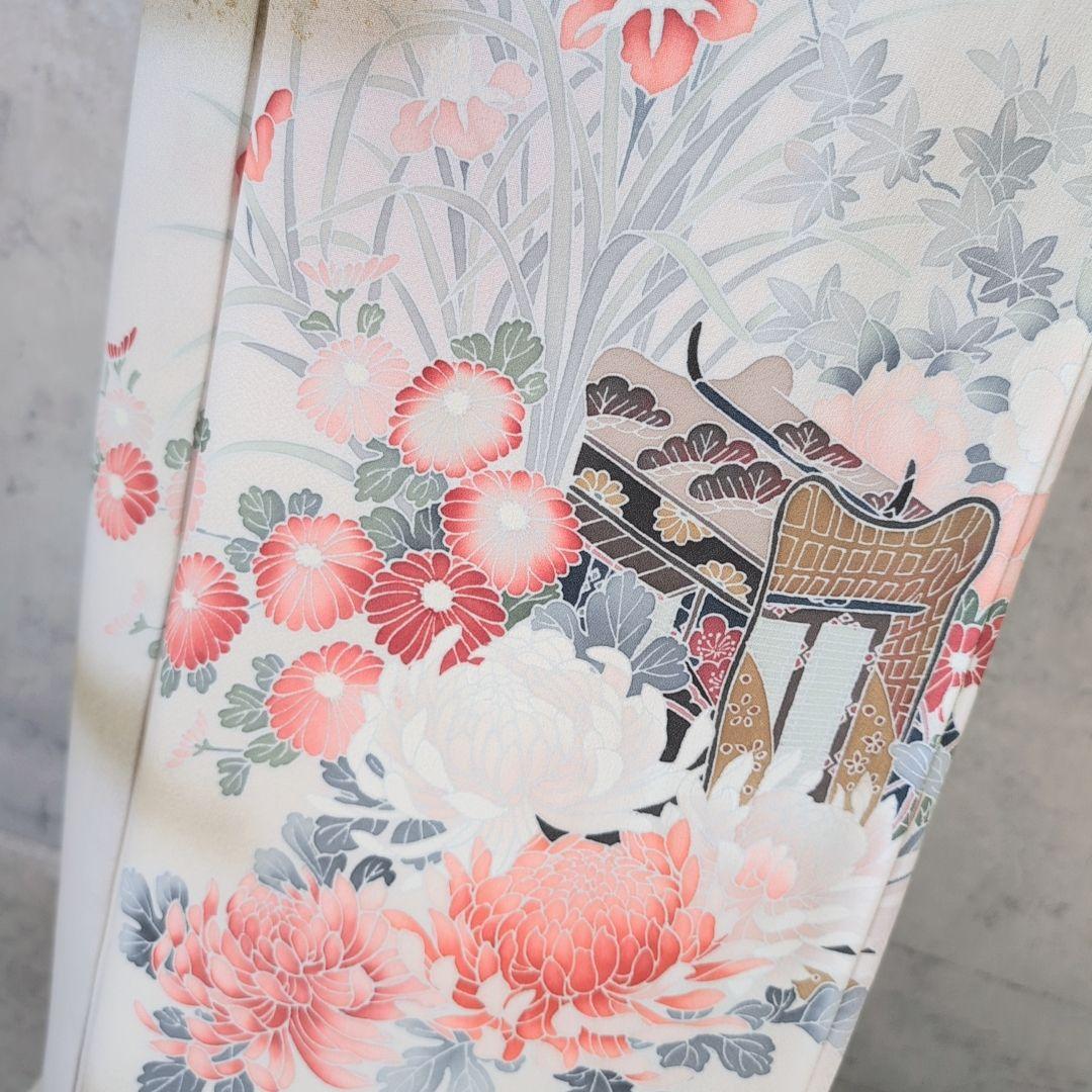 訪問着　フルセット　着物　正絹　トールサイズ　友禅　花車　金彩加工　祝い事　B2