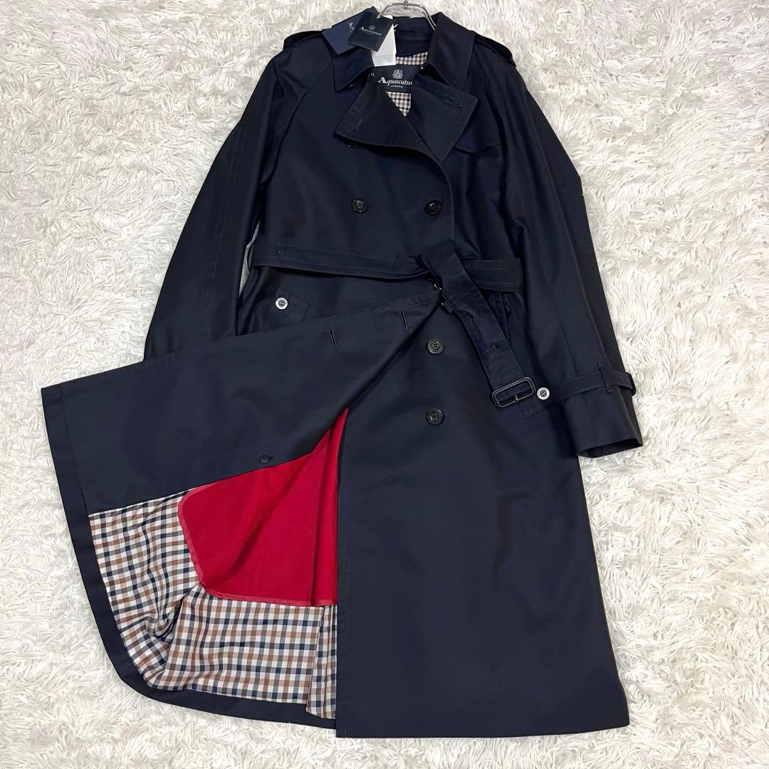 未使用品✨アクアスキュータム トレンチコート 大きいサイズXLブラック ライナー