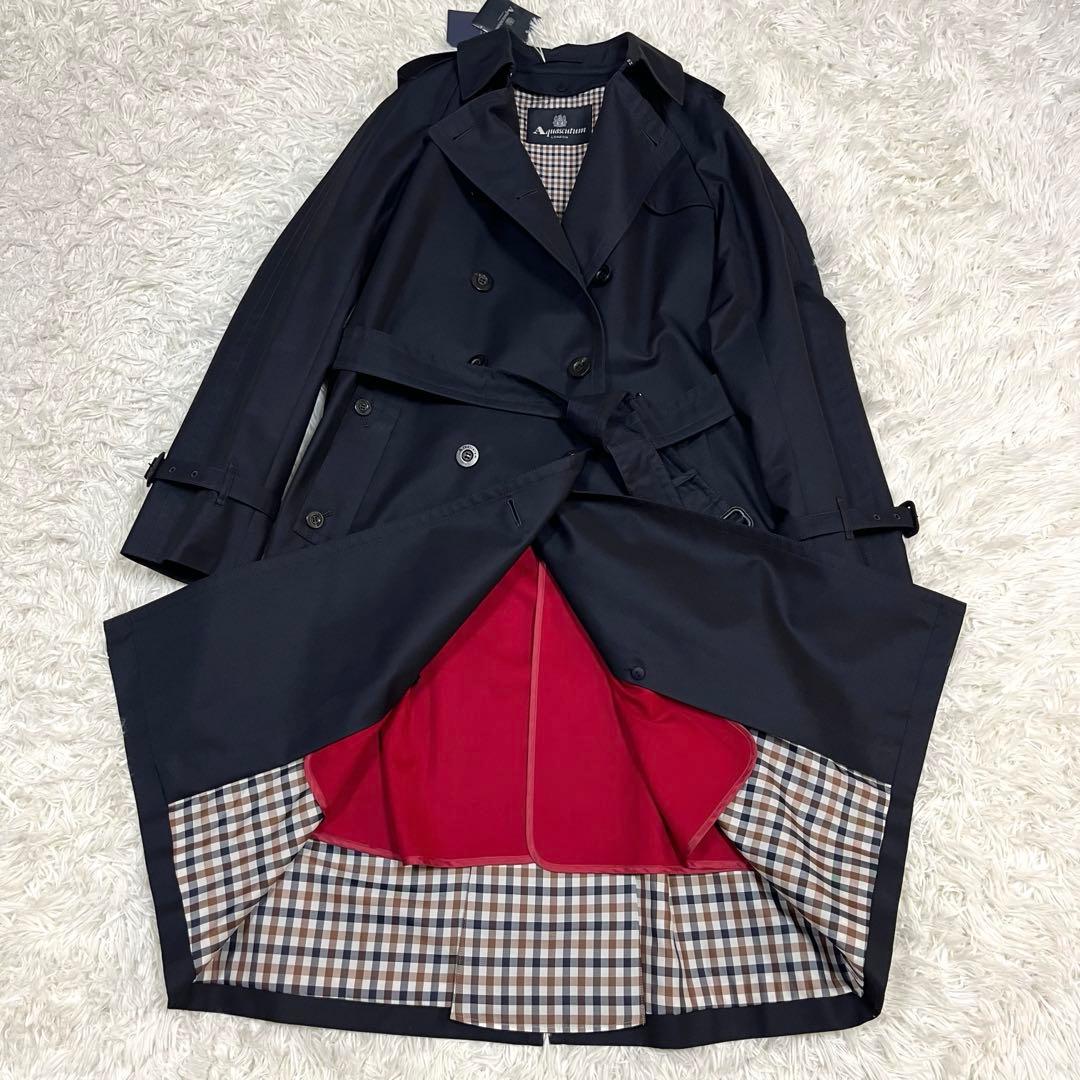 未使用品✨アクアスキュータム トレンチコート 大きいサイズXLブラック ライナー
