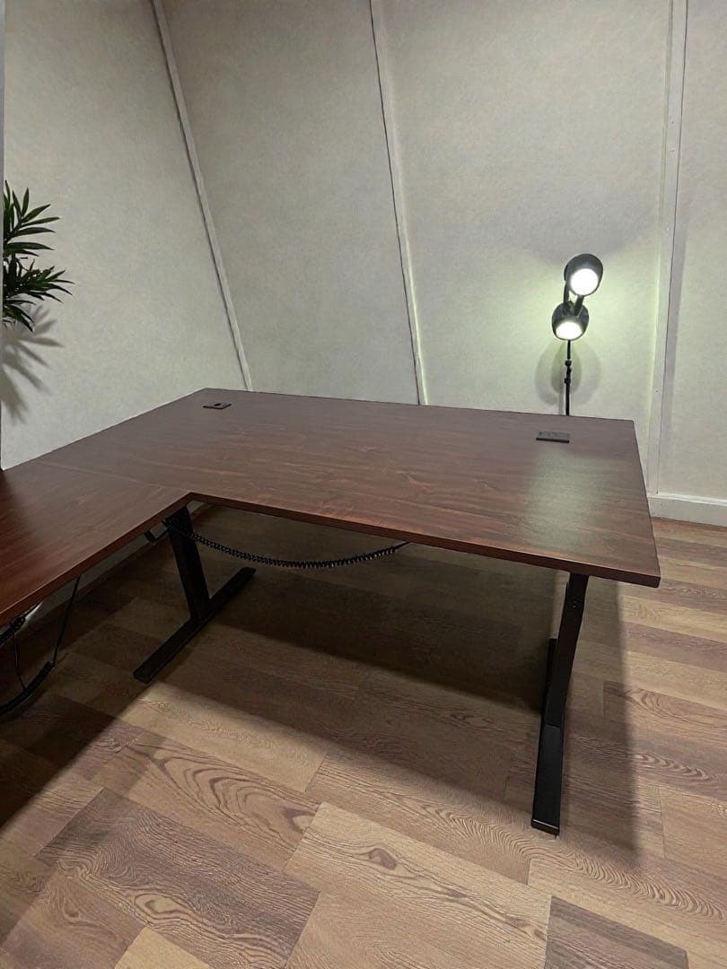 あーちゃん　L字型電動昇降デスク(ブラウン)