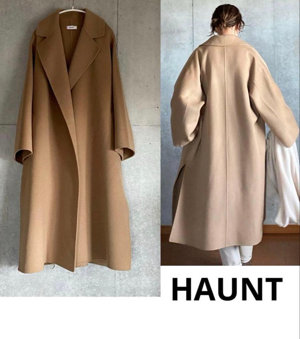 美品 HAUNT ダブルフェイスオーバーコート