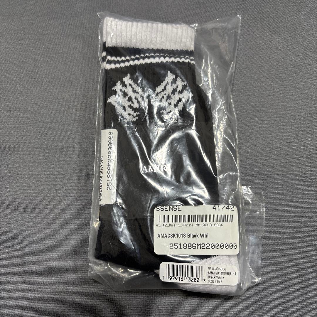 ★正規店購入★AMIRI MA QUADソックス　ブラック×ホワイト41-42