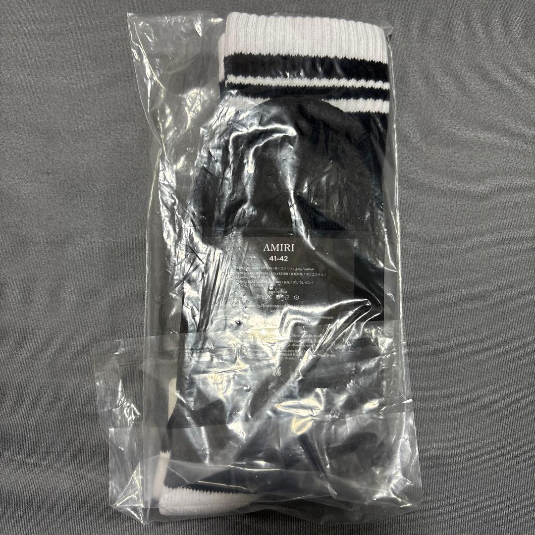 ★正規店購入★AMIRI MA QUADソックス　ブラック×ホワイト41-42
