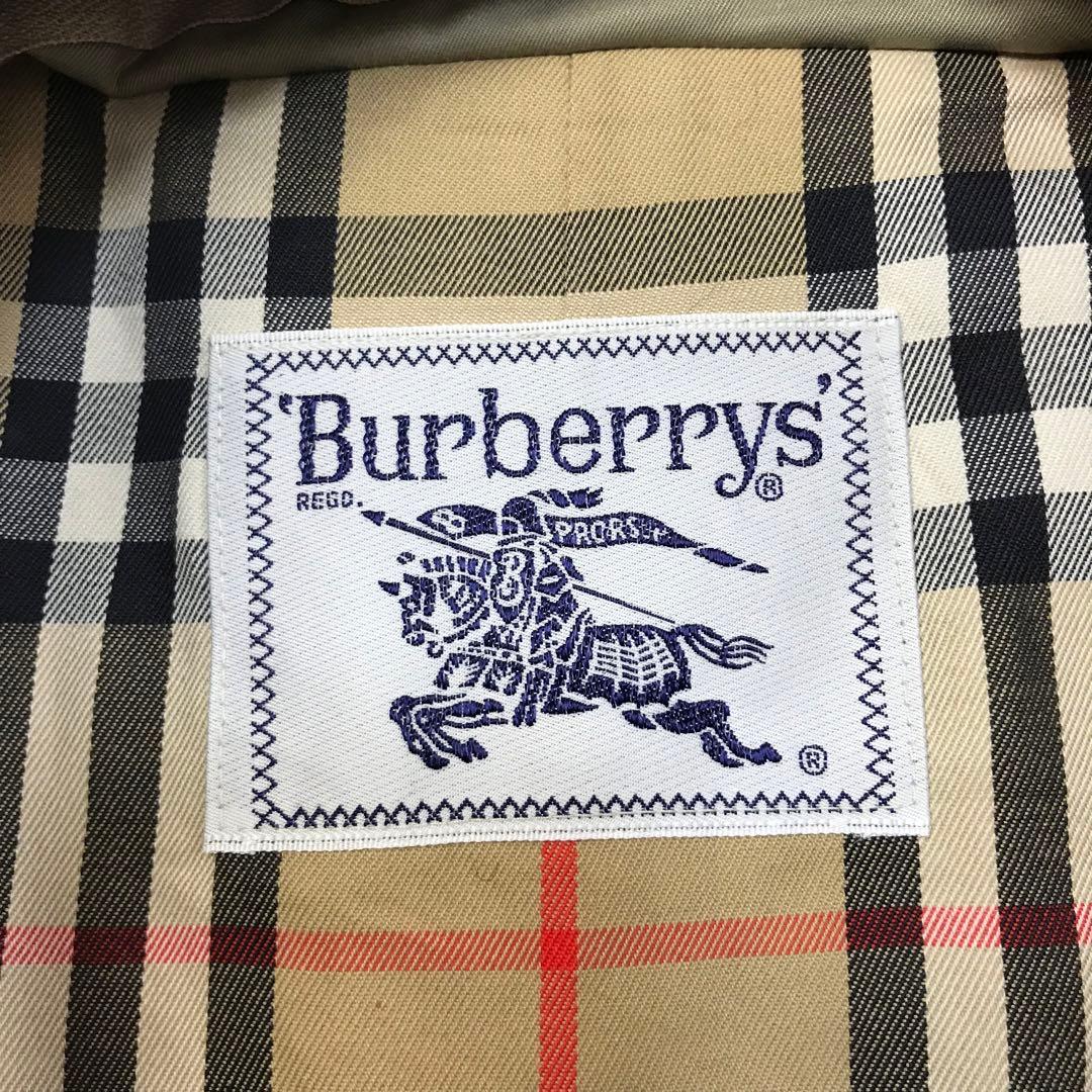 バーバリー ベージュ ステンカラーコート ノバチェック ライナー付 90s