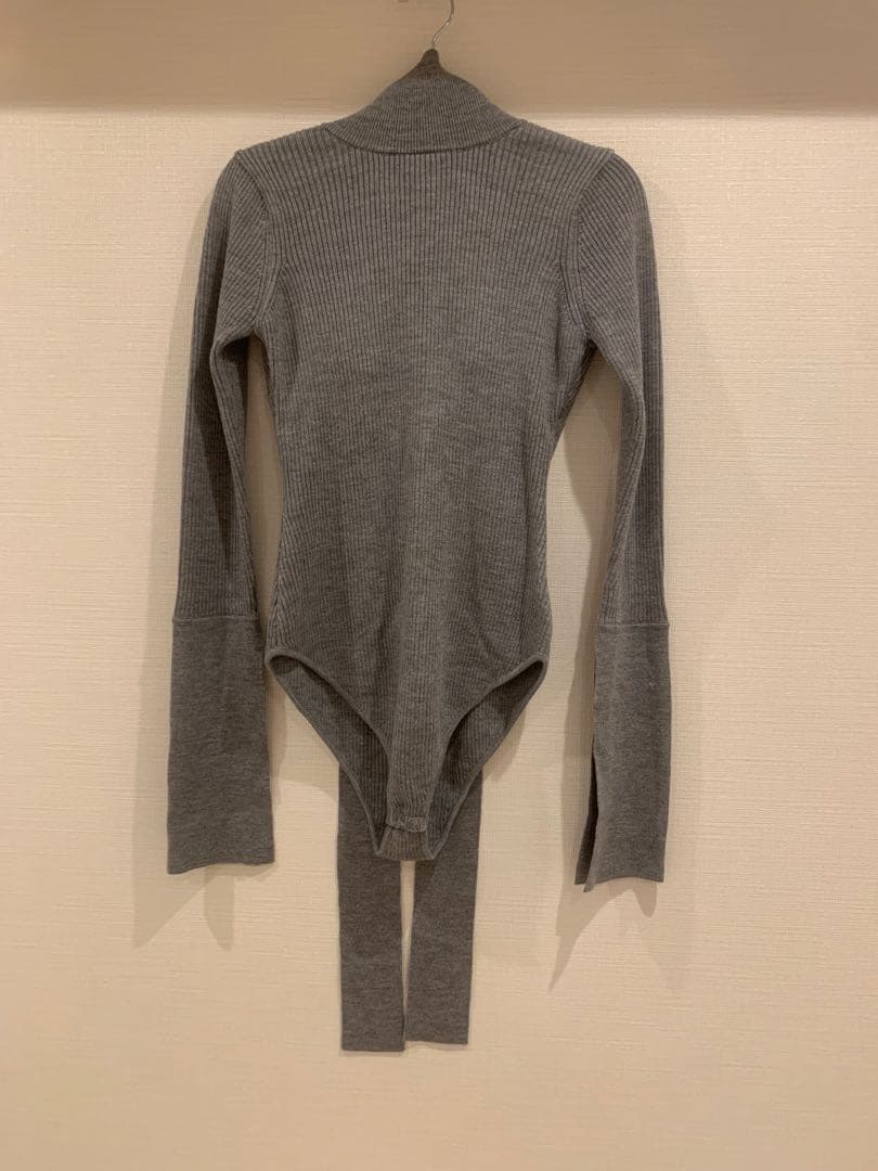 Rosarymoon BackRibbonRibLeotard グレー