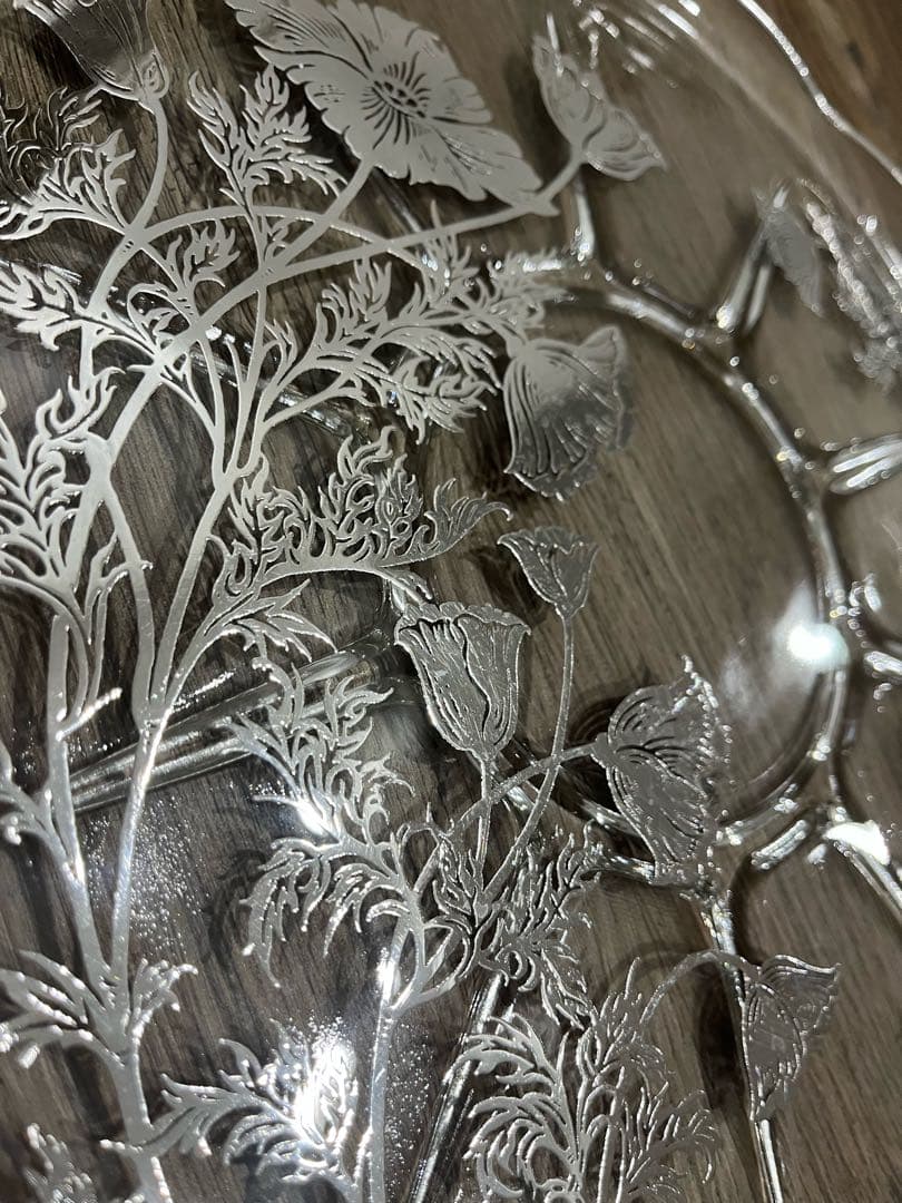 専用❗️シルバーオーバーレイ　プレート2枚　ヘイシーオーキッド　グラス4個