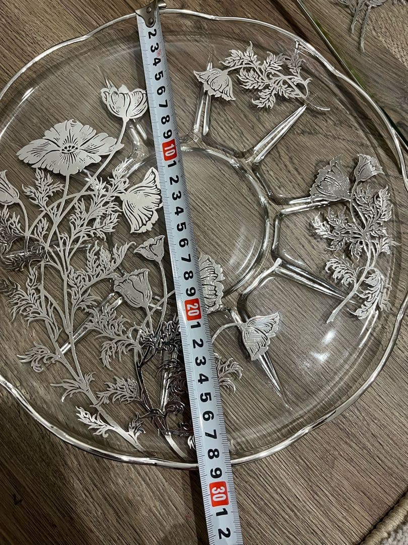 専用❗️シルバーオーバーレイ　プレート2枚　ヘイシーオーキッド　グラス4個