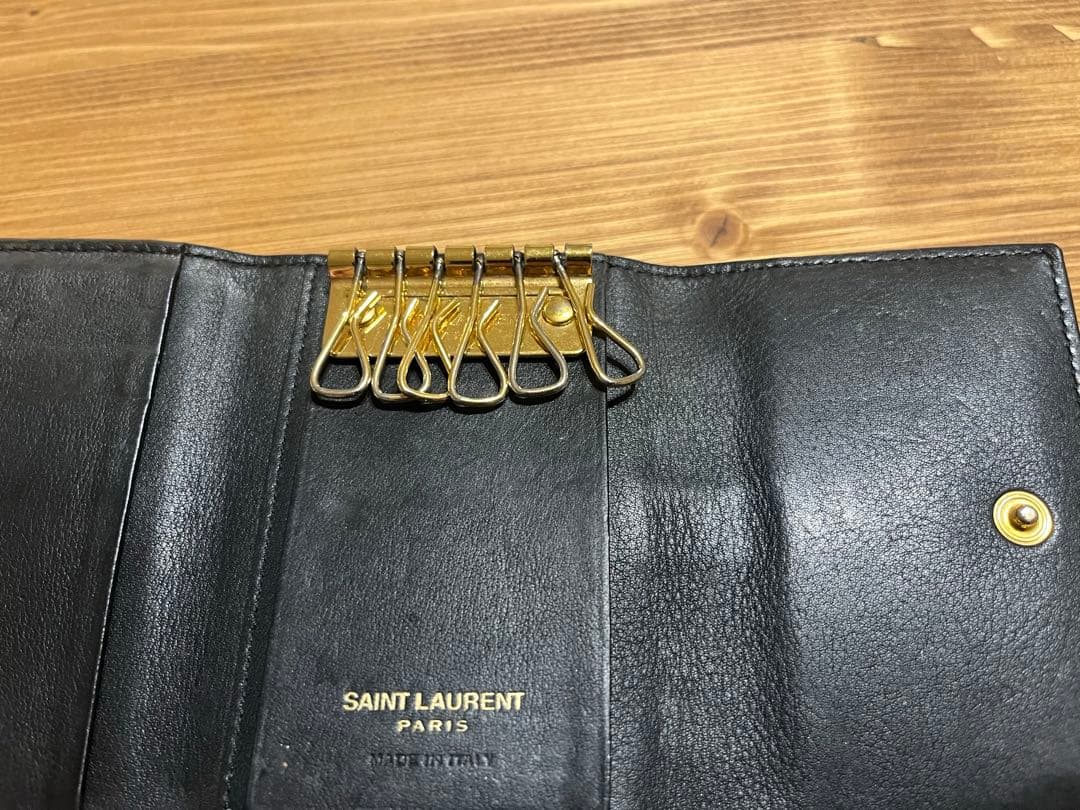 SAINT LAURENT ブラック レザーキーケース　6連