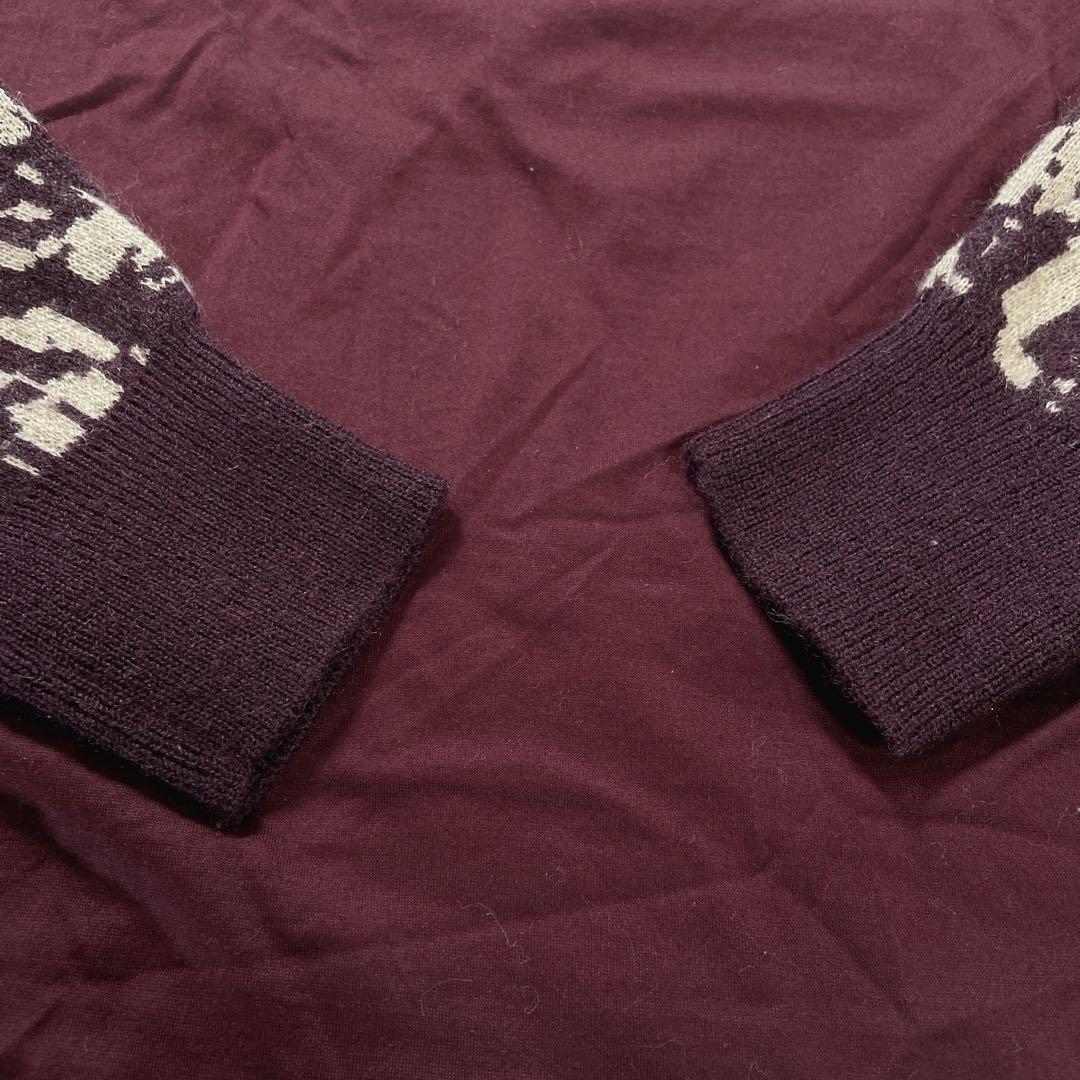 トーガアーカイブス　ニットベスト　ジャガード　カットソー　36 S 赤