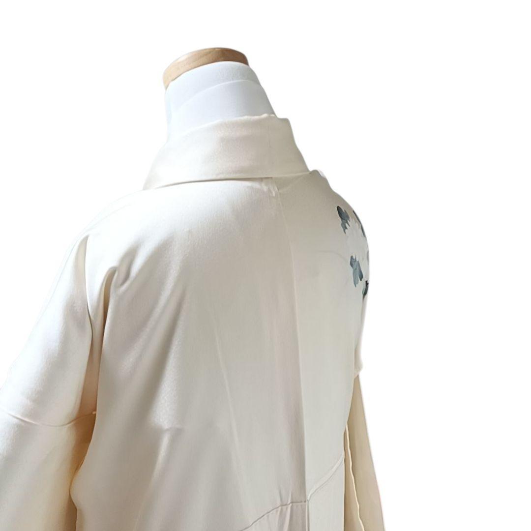 ち*る様 850 着物 袷 着丈150 付け下げ クリーム色 花柄