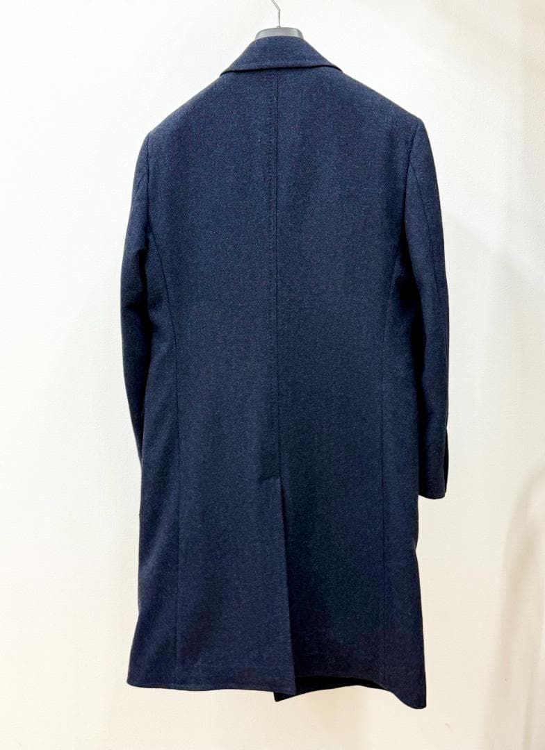 dunhill ダンヒル　チェスターコート 　ネイビー 　ウール　46