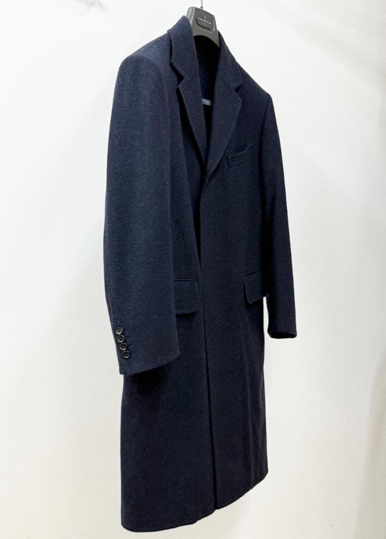 dunhill ダンヒル　チェスターコート 　ネイビー 　ウール　46