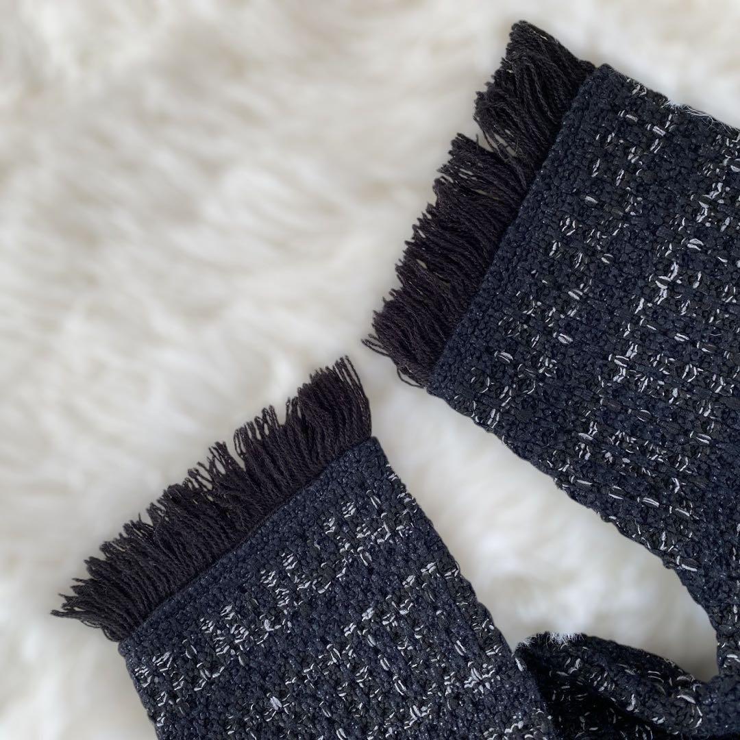 完売美品L’AUBE BLANC Tweed knit Wrap dress