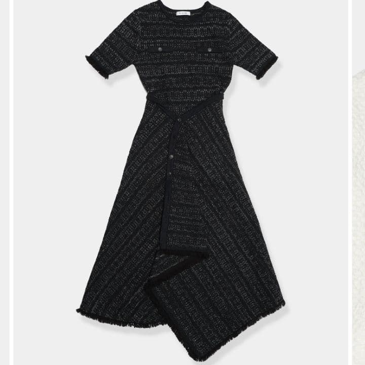 完売美品L’AUBE BLANC Tweed knit Wrap dress