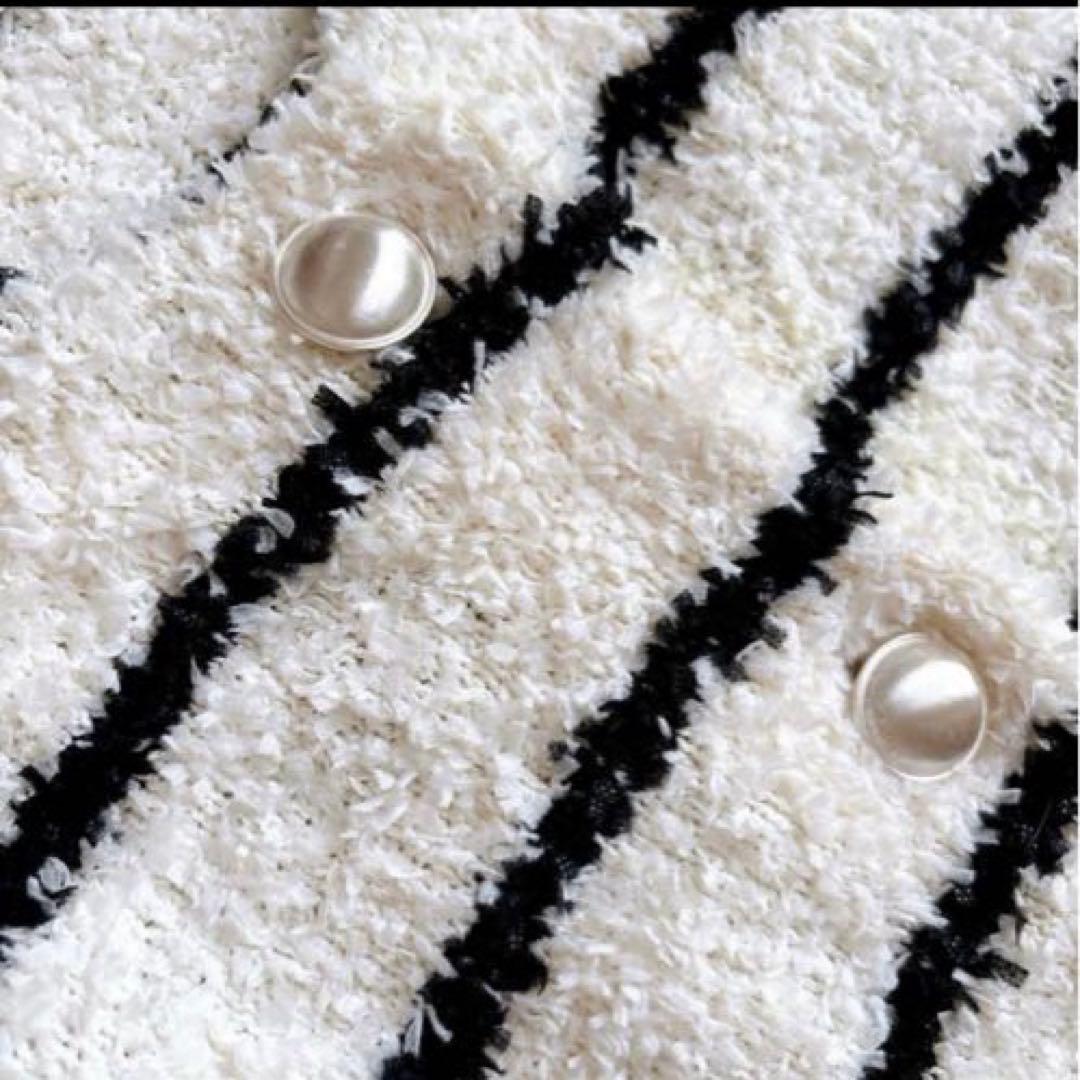 新品 emmi エミ シャギー ニット カーディガン ジャケット ボーダー