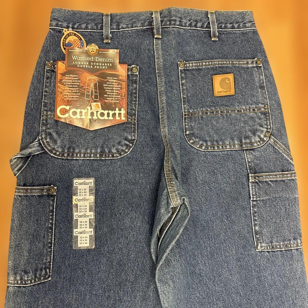 希少90's USA製 Carharttダブルニー デニム32x34 未使用