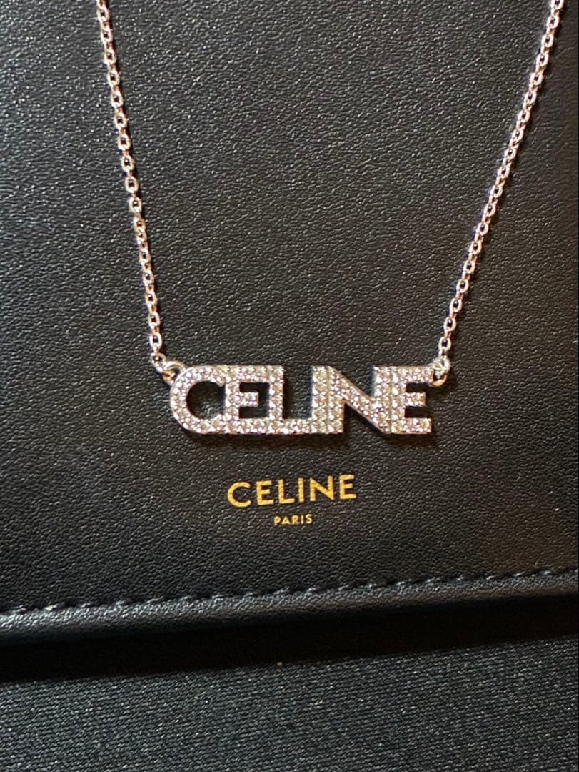 【新品・未使用】CELINE セリーヌ　モノクローム　ストラスネックレス　激レア