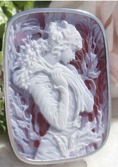 新品 良質レッドメノウ SILVER ペンダントブローチ 花束をあなたへ