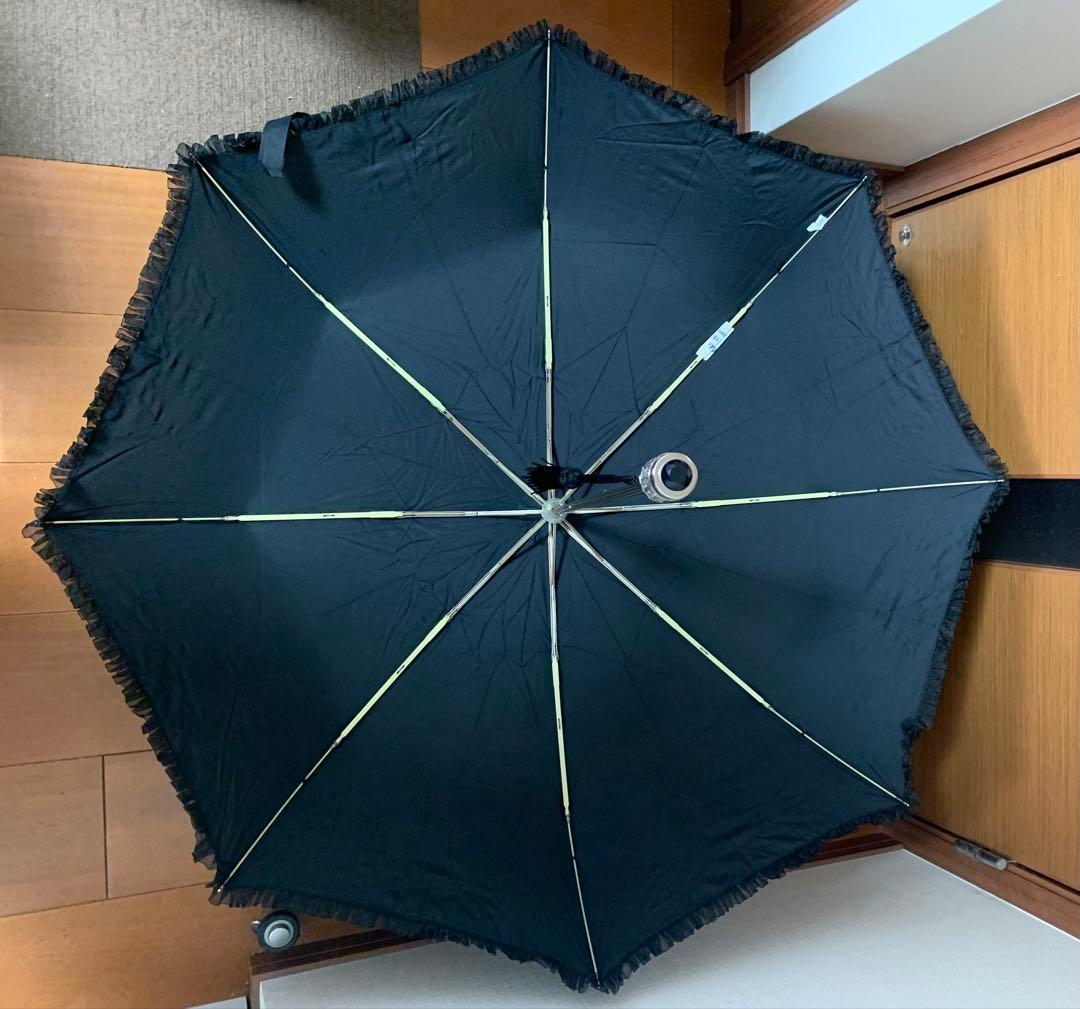 シャンタルトーマス 折りたたみ傘 ブラック レース