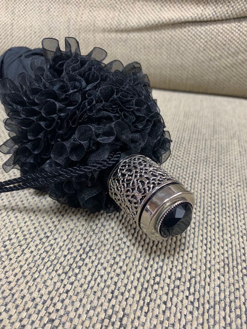 シャンタルトーマス 折りたたみ傘 ブラック レース