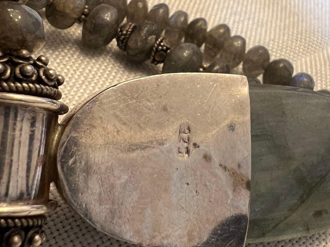 【値下げ】シルバー925 ラブラドライト？ ペンダント ネックレス