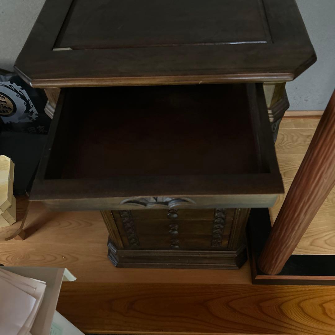 アンティーク　木製タンス 7段引き出し ダークブラウン　昭和レトロ