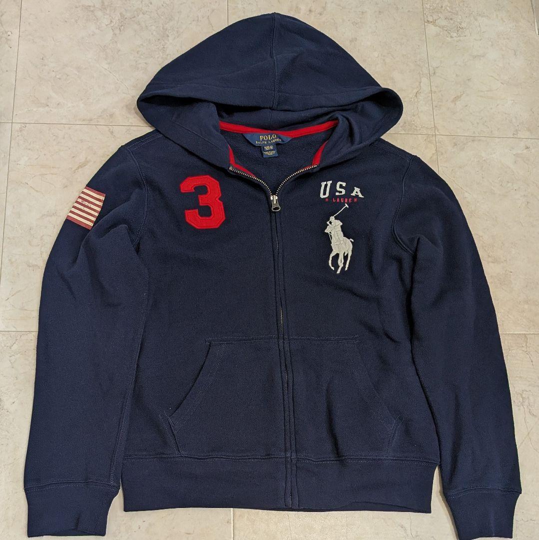 ポロラルフローレン ビッグポニー ジップパーカー 刺繍 ワッペン Y2K