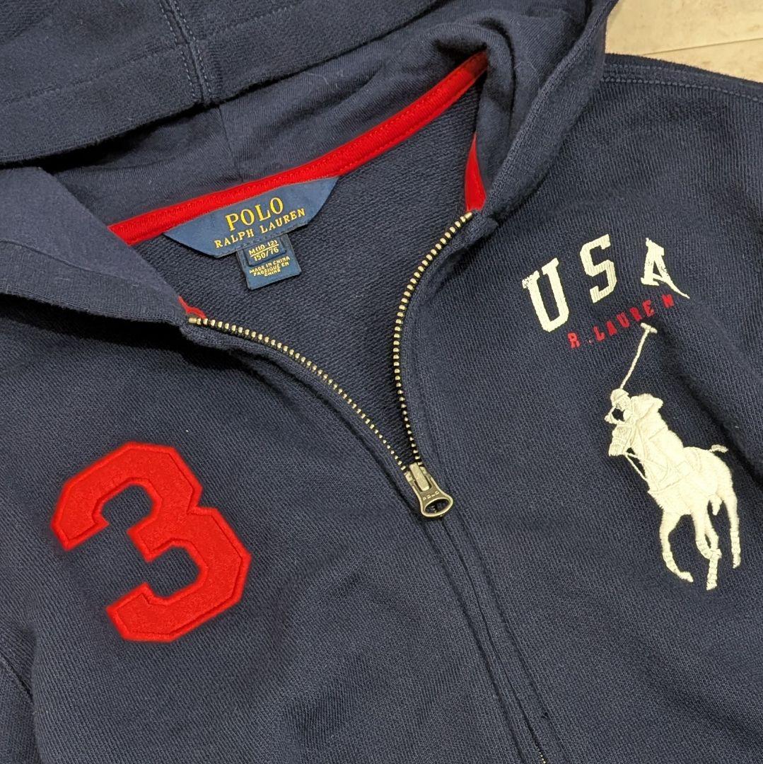 ポロラルフローレン ビッグポニー ジップパーカー 刺繍 ワッペン Y2K